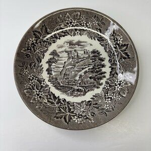 Mode English Ironstone Tableware Castles Brown Saucer Plate 5.5" Limited England